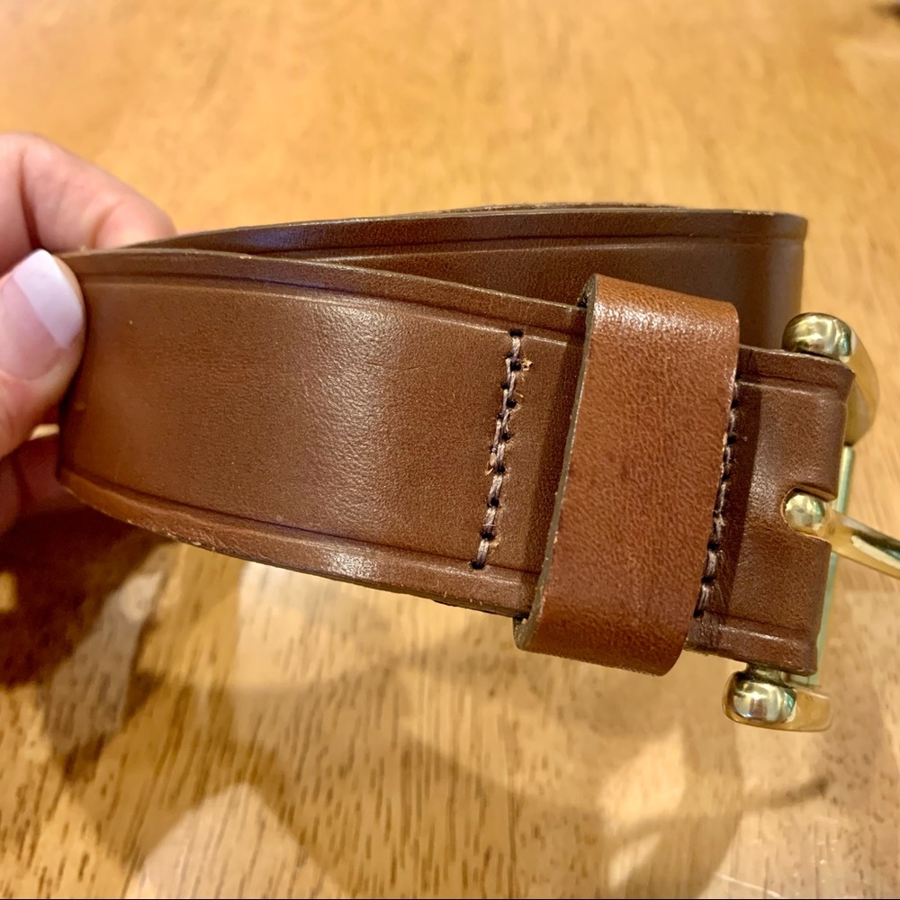 Ann Taylor Brown Leather Belt M (30-31) - Picture 3 of 9